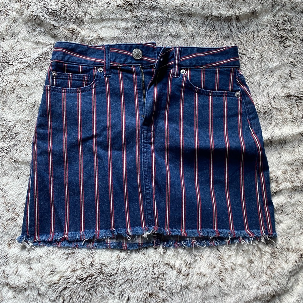 American Eagle Striped Jean Skirt